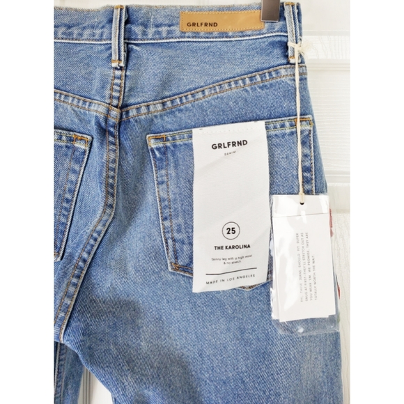 NWT GRLFRND Karolina high rise embroidered jeans - Picture 16 of 16